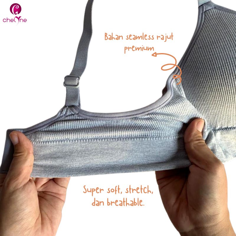 BH Chelyne Full Cup V0886 Bahan Seamless Rajut Dengan Busa Premium - Comfort Daily Bra - Tanpa Kawat M-XL