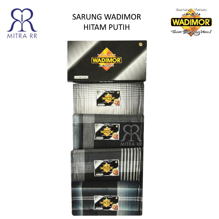 Sarung Tenun WADIMOR motif HITAM PUTIH Satuan/ Grosir Sarung Dewasa