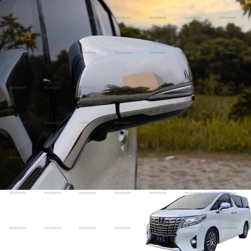 Paket Cover Spion List Trim All New Alphard 2015 Mirror Chrome