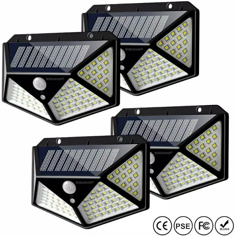 Lampu Taman 100Led Solar Otomatis / Lampu Solar Sensor / Lampu Dinding Taman