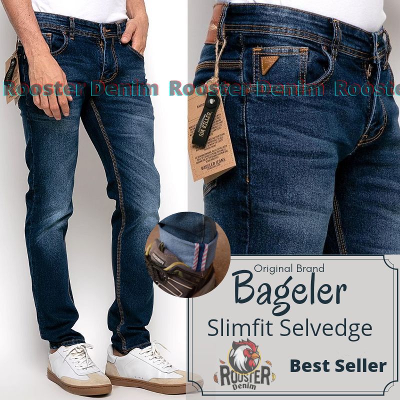 celana jeans seldvedg slimfit streatch BAGELER DENIM