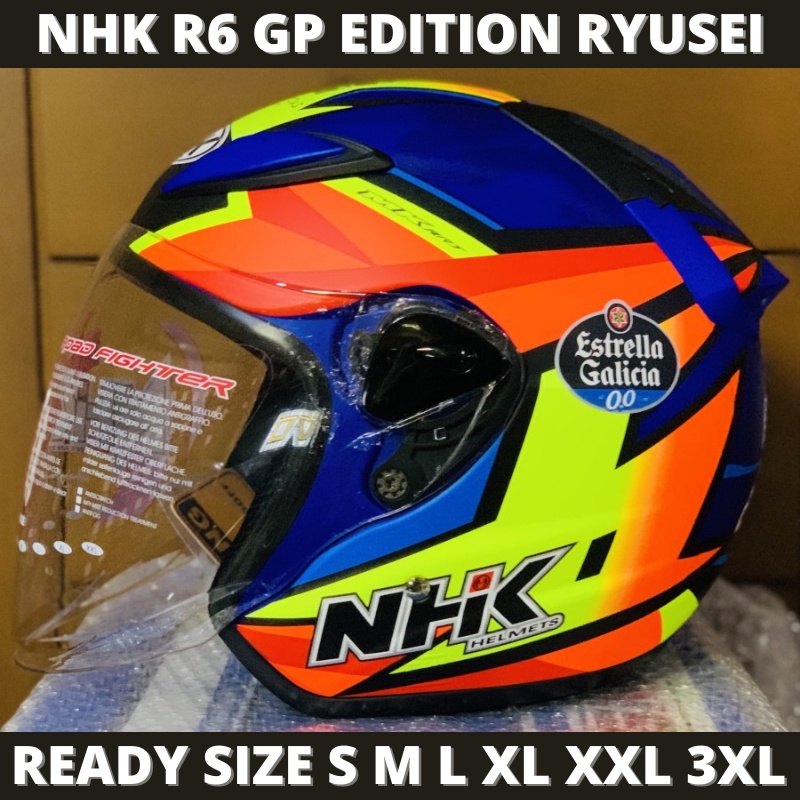 NHK HELM R6 GP EDITION RYUSEI | DARK BLUE DOFF | HALF FACE SINGLE VISOR