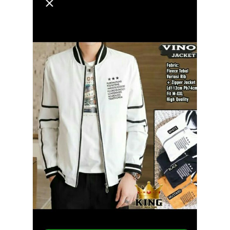vino jaket pria bahan flecee keren modis