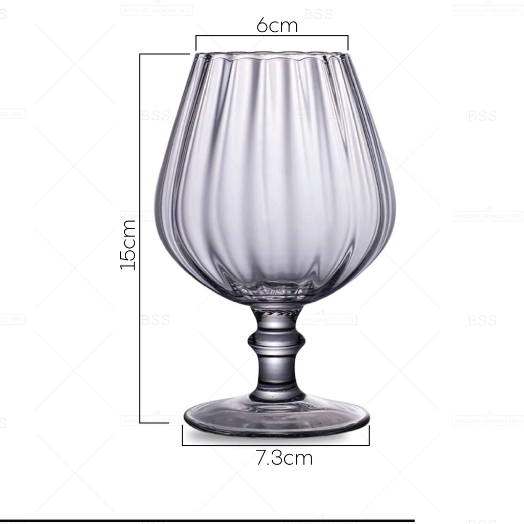 Gelas Brandy 440ml Kristal Bourbon Whiskey Libbey Snifter Kaca Kaki Glass Cognac Motif Matahari