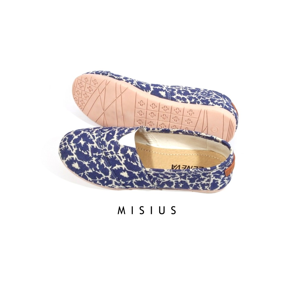 Misius Sepatu Slip on wanita CHANTULE sepatu kanvas - Biru