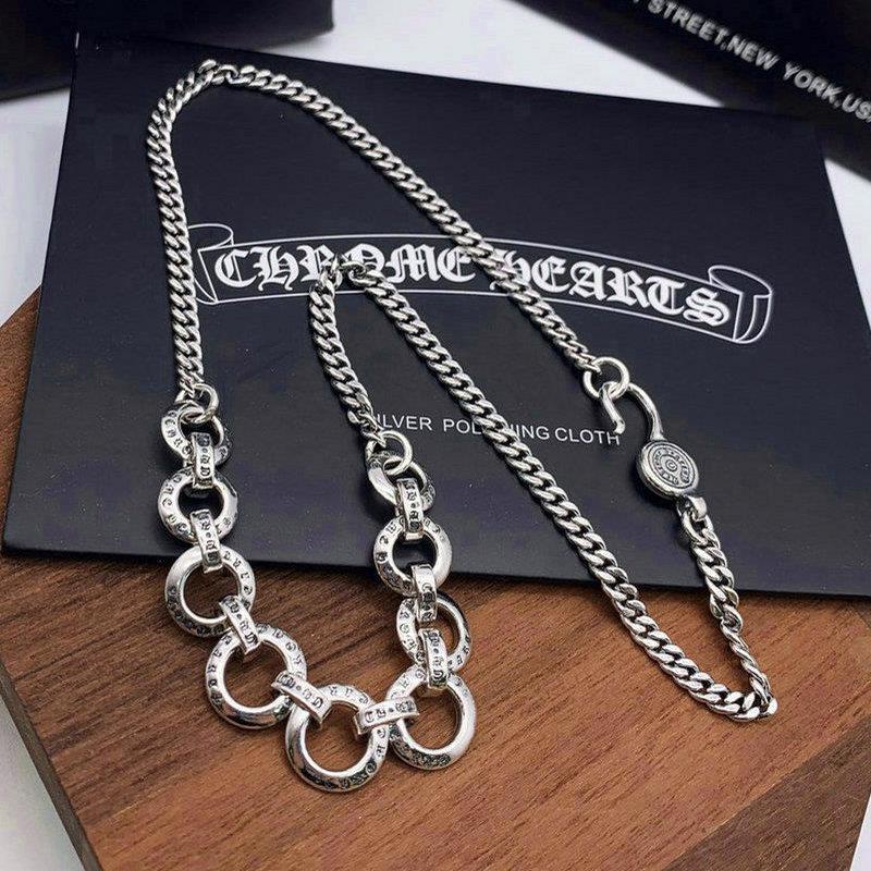 Chrome Hearts 925 silver personalized clavicle chain necklace sterling silver ch cross heart retro a