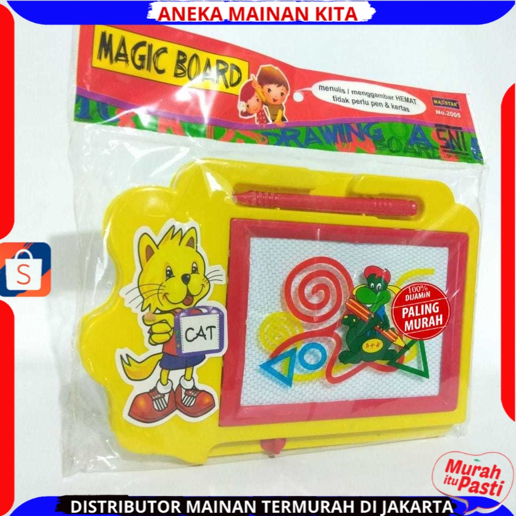 ( PROMO ) MAINAN ANAK MURAH MAGIC BOARD 2005 PAPAN TULIS ANAK CAT KARAKTER DRAWING BOARD MAGNET ALAT BELAJAR ANAK