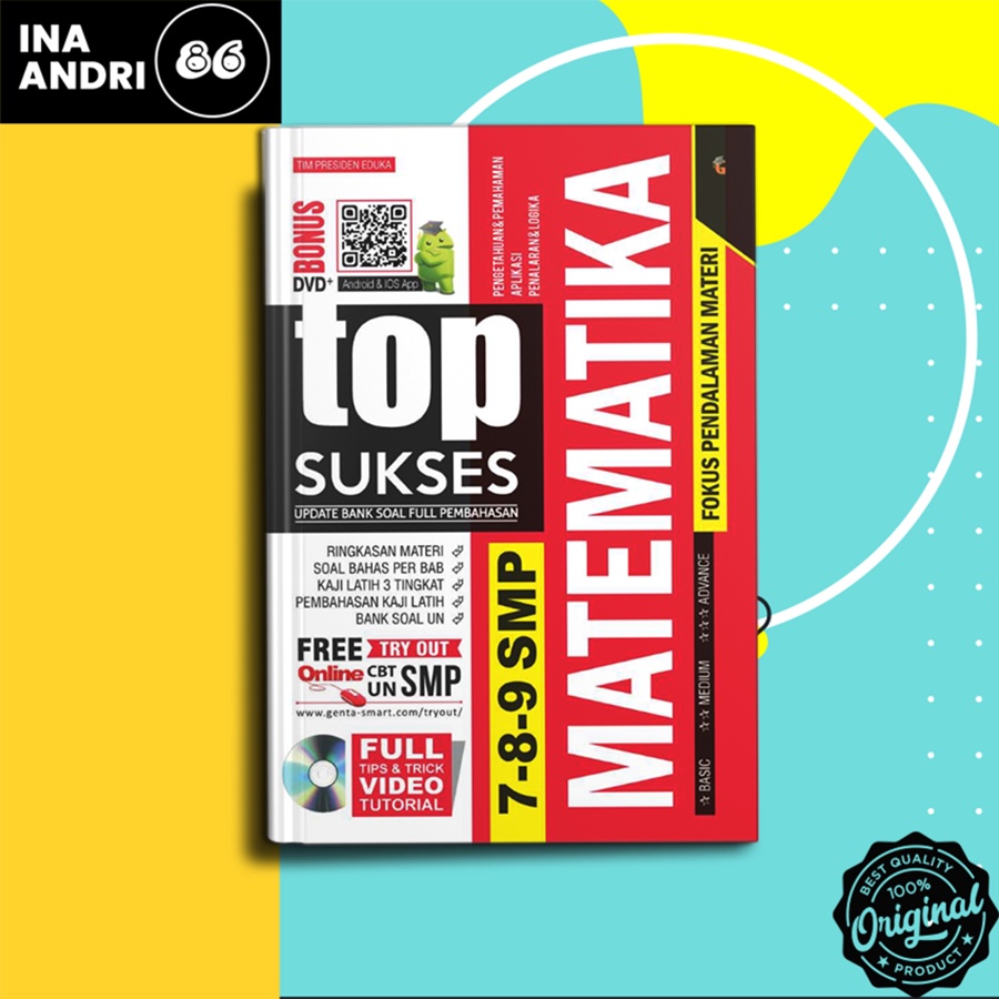 

BUKU PELAJAR SMP TOP SUKSES UPDATE BANK SOAL PEMBAHASAN MATEMATIKA SMP 7,8,9