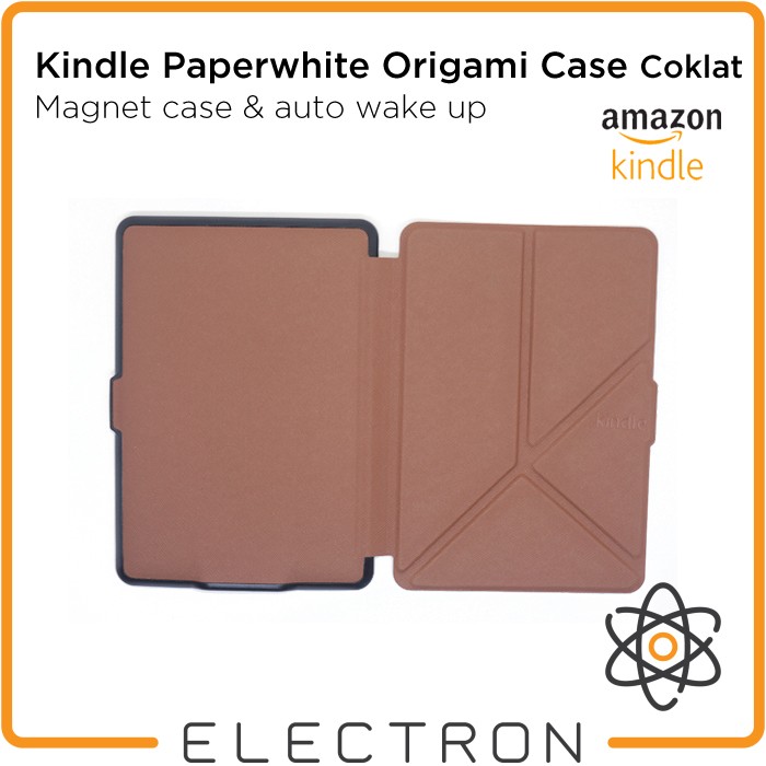 

Kindle Paperwhite Origami Case Coklat Brown - Magnetic PU Leather