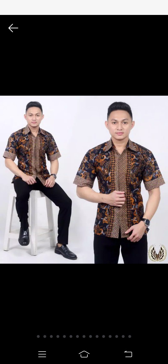 Bswart Batik Hrb026 Kenongo Hem Pendek Padi Pekalongan M L Xl Batik Pria Murah Modern Grosir