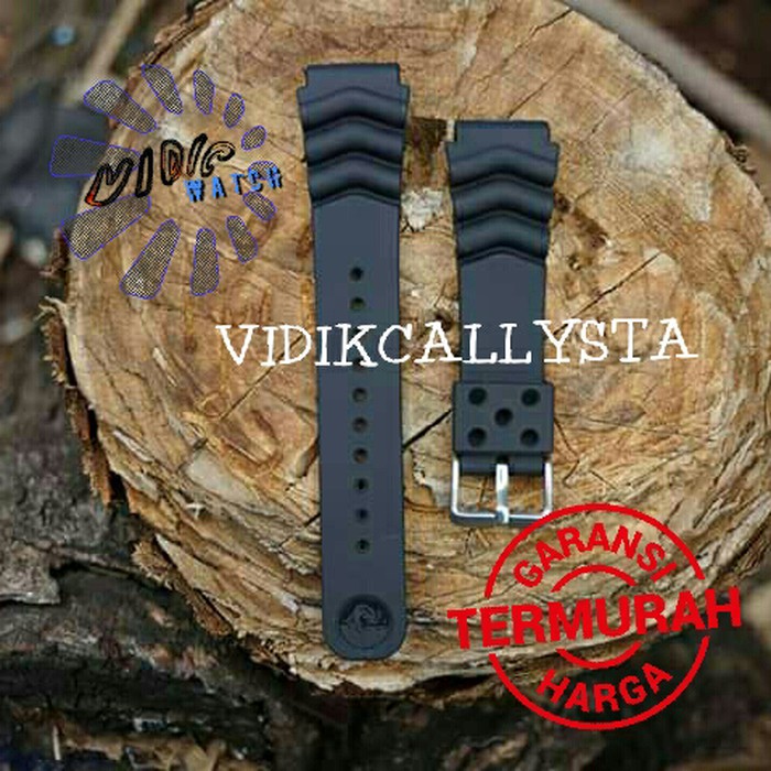 STRAP TALI JAM SEIKO DIVER DIVERS 20 22 MM HITAM 20mm 22mm