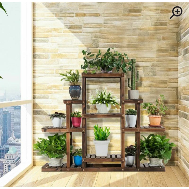 Rak Bunga Kayu Minimalis Susun 6 Tatakan outdoor indoor