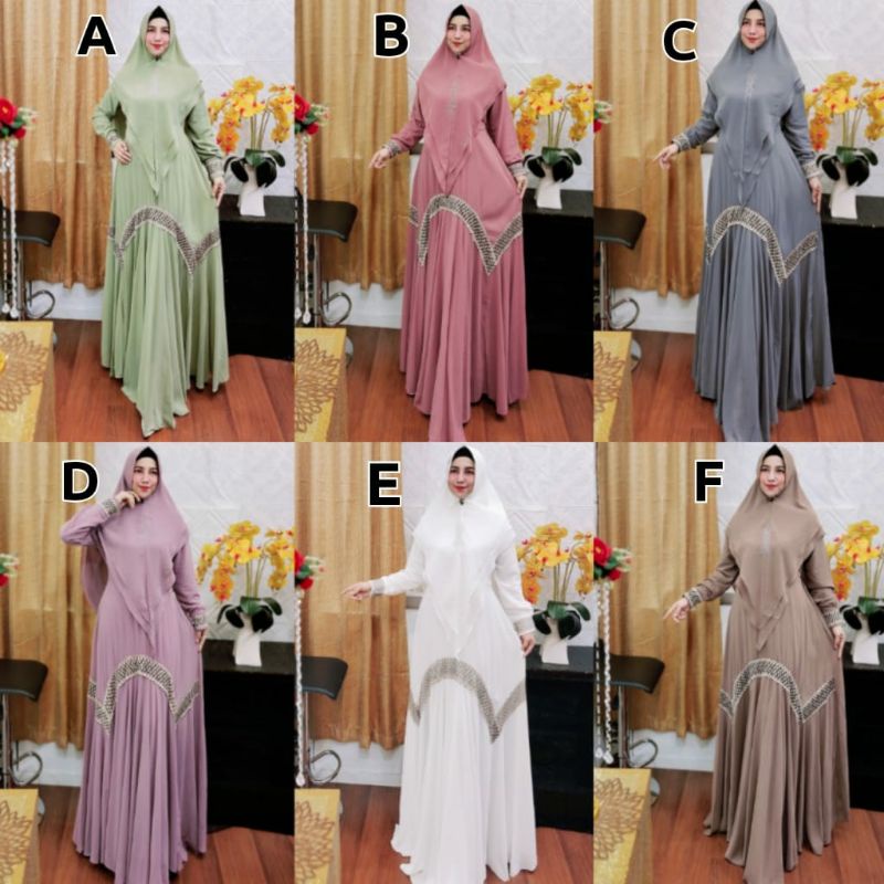 Khazanah Series Ori by Fatimah Syar’i / Gamis Pesta Mewah / Gamis Set Syar’i / Gamis Polos / Baju Syari Terbaru / Fashion Muslimah Branded-6
