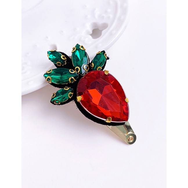 LRC Jepit Rambut Fashion  Alloy Diamond Fruit Hair Clip F68422