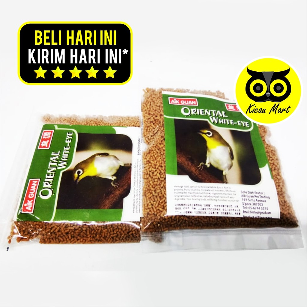 PAKAN AIK GUAN ORIENTAL WHITE EYE MAKANAN HARIAN LOMBA BURUNG PLECI VOER PUR PELLET PAIGUIR