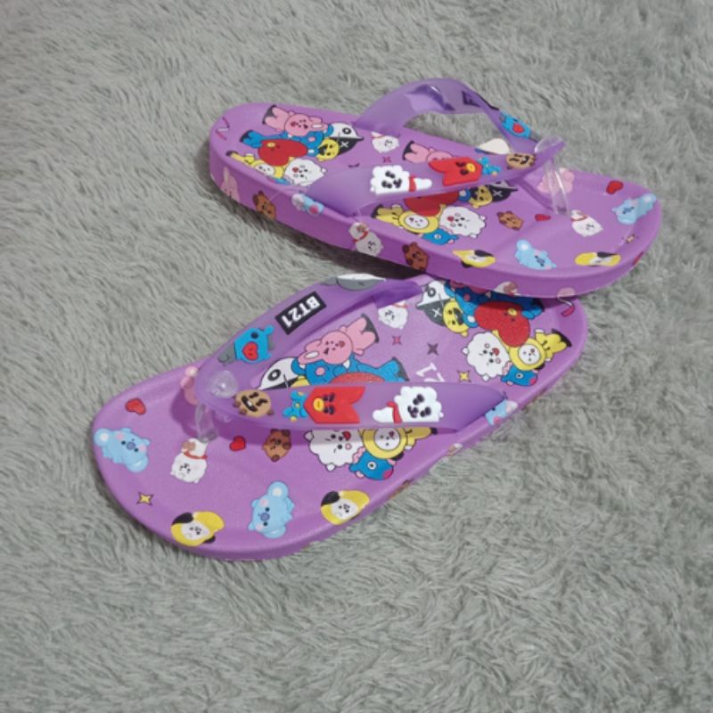 Sandal Jepit Anak Perempuan Import Motif BT21 BTS