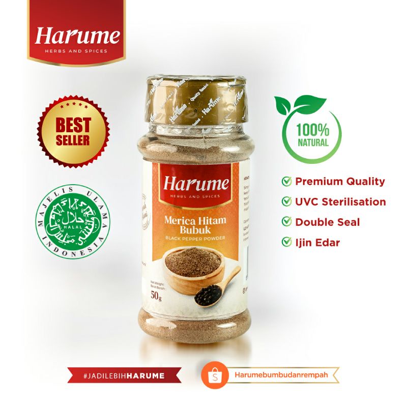 HARUME - Merica Hitam Bubuk / Black Pepper Powder