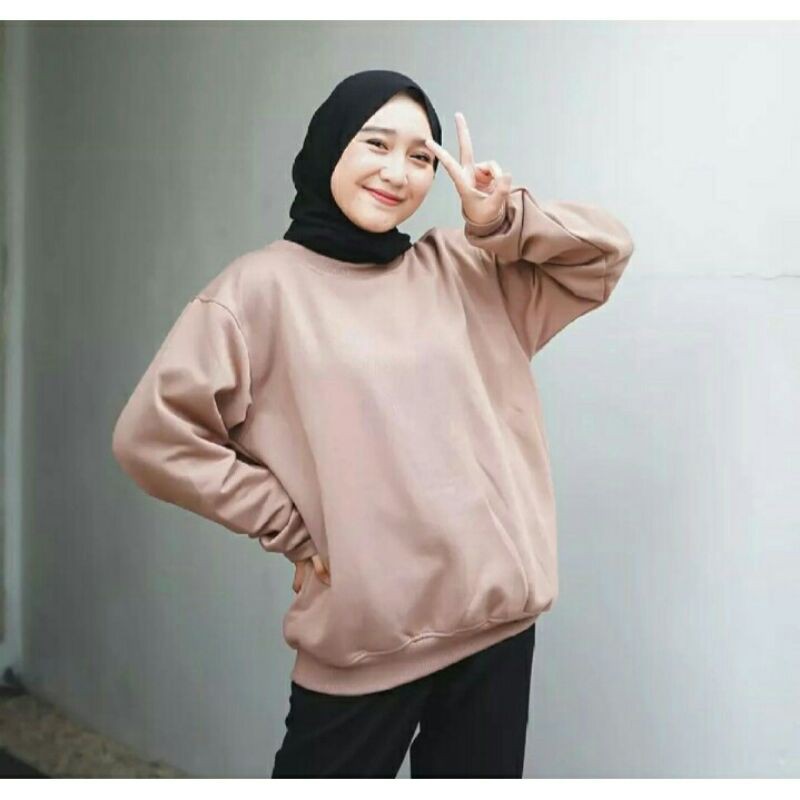 Basic Sweater Polos - Sweater Oblong Wanita