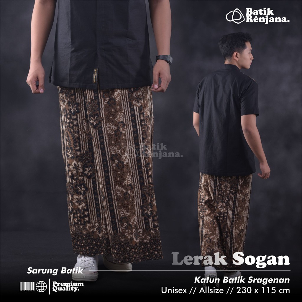 LERAK SOGAN Sarung Batik Pria Cowok Dewasa Premium Motif Batik Lebaran Asli Solo ALL Size RENJANA