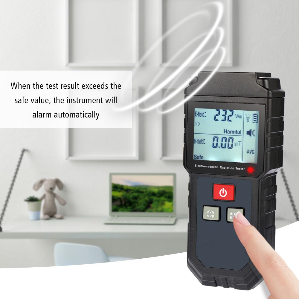 KKmoon Digital Electromagnetic Radiation Magnetic Field Dosimeter Detector - ET825 - Black