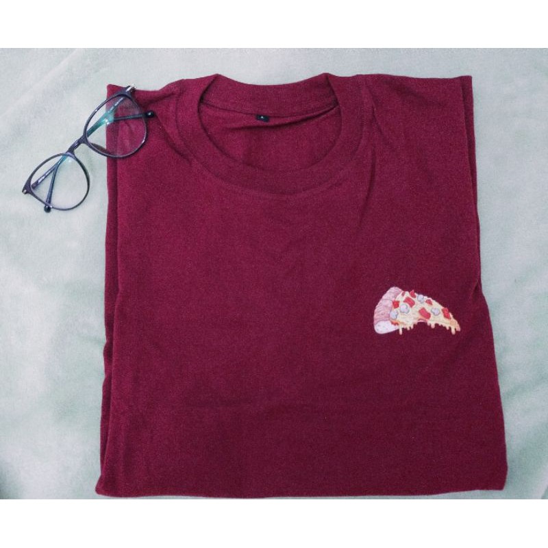 Kaos korea merah maroon