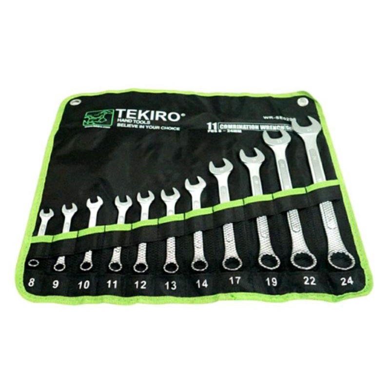 TEKIRO Kunci Ring Pas Set 11 pcs 8-24mm Combination Wrench