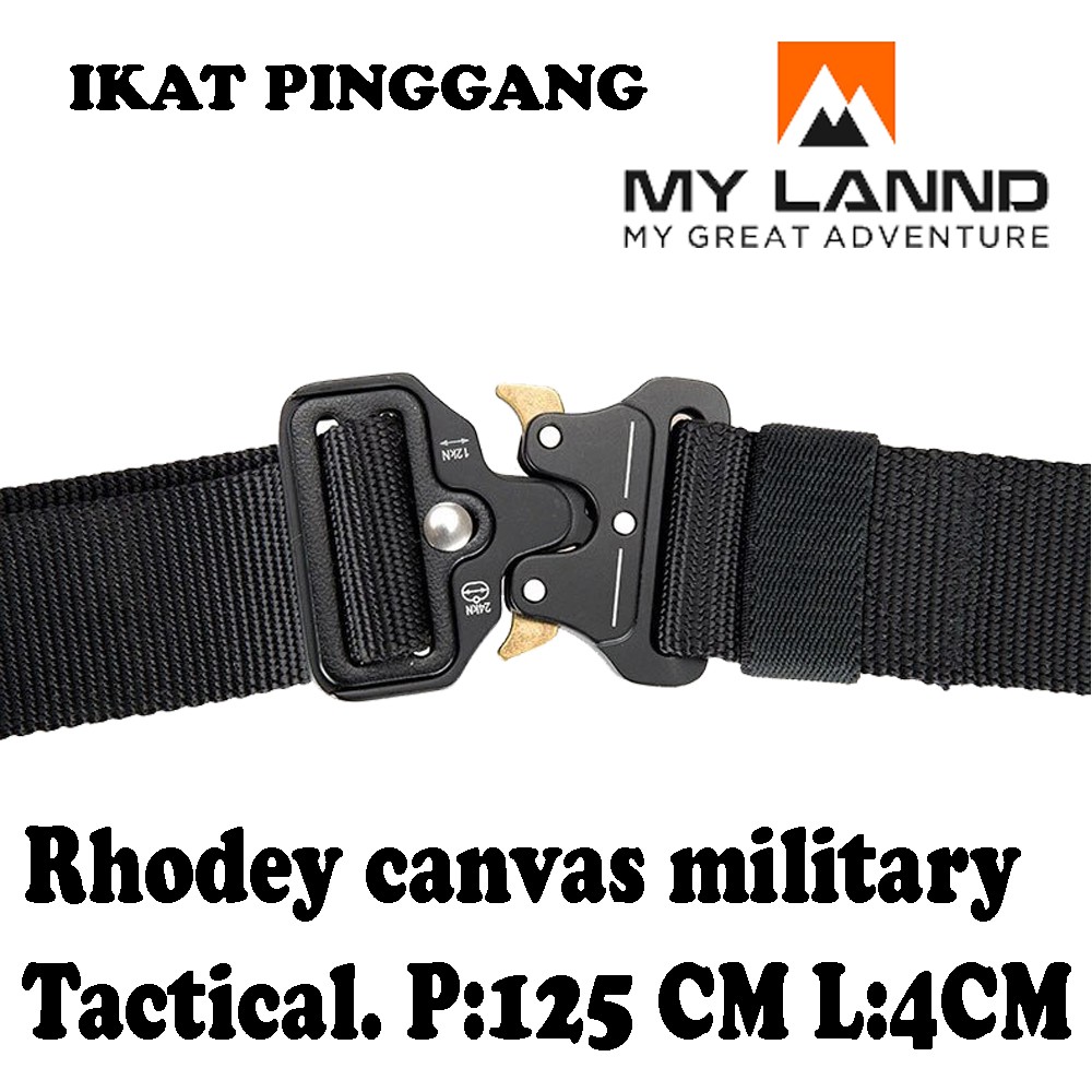 Rhodey Tali Ikat Pinggang Canvas Military Tactical 125cm - MU055 - Black