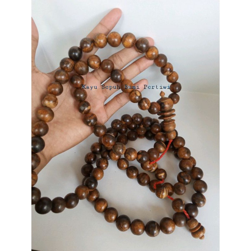 Tasbih Kayu Gaharu Zebra asli Kalimantan kualitas Super wangi gread A 14 mm