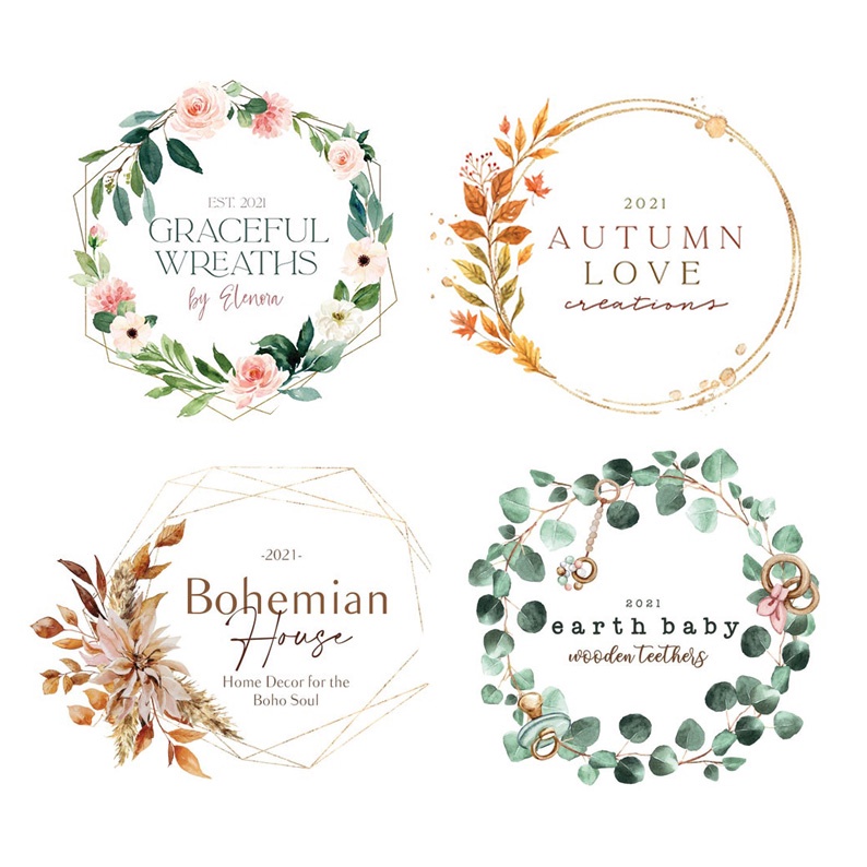 jasa bikin desain logo toko bunga olshop unik elegant