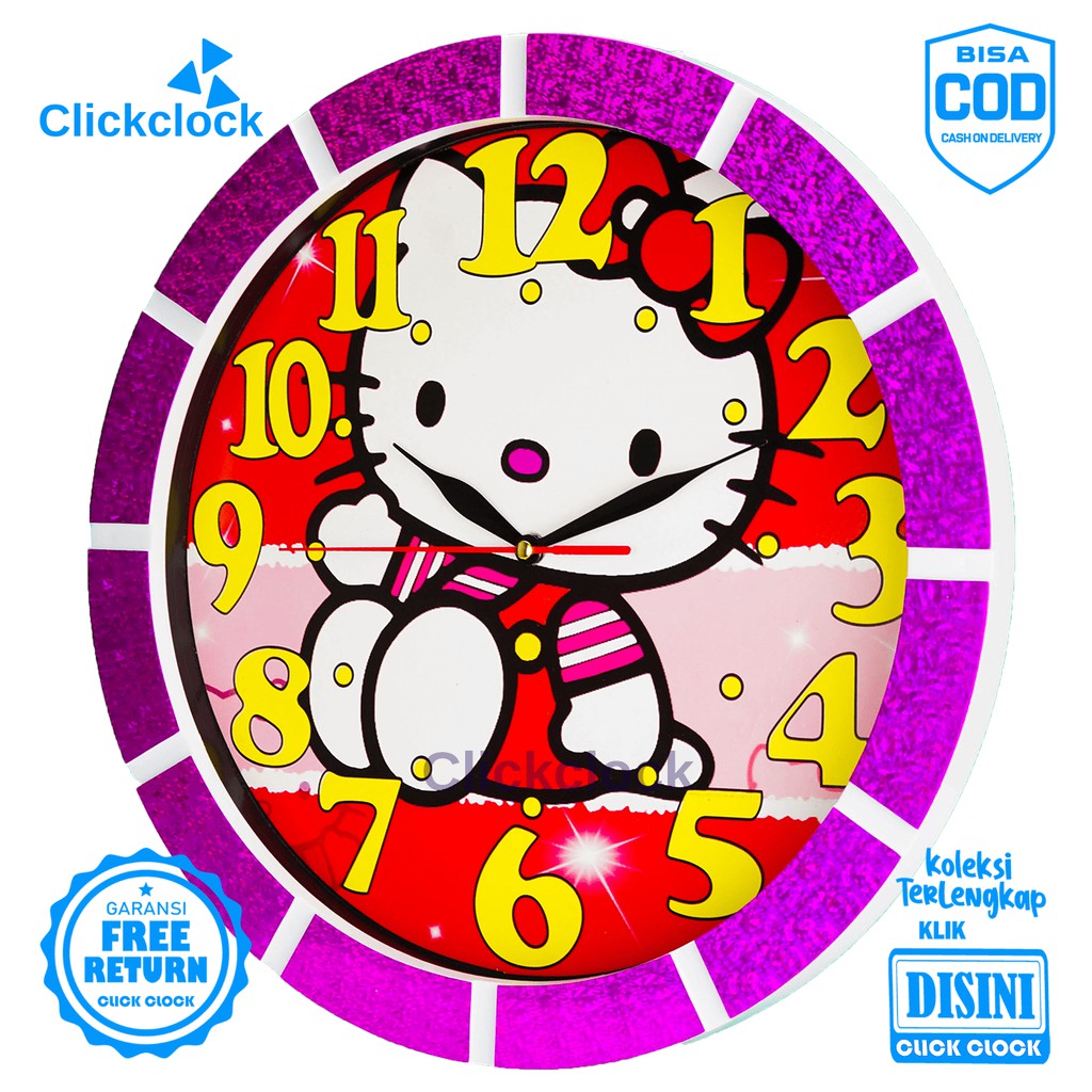 Jam Dinding Quartz Anak Anak Hellokitty Esa 342 Besar Dekorasi Kamar Unik