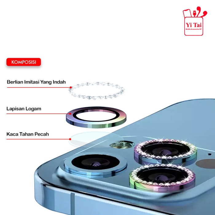 RING LENSA KAMERA DIAMOND YI TAI FOR IPHONE 14 PRO IPHONE 14 PRO MAX