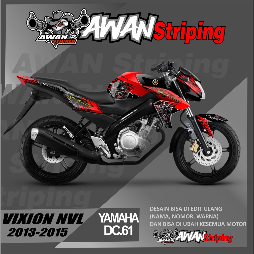 dc.61 Dekal Sticker yamaha vixion nvl  Fullbody 2013-2015  - Dekal yamaha vixion nvl  Desain samurai