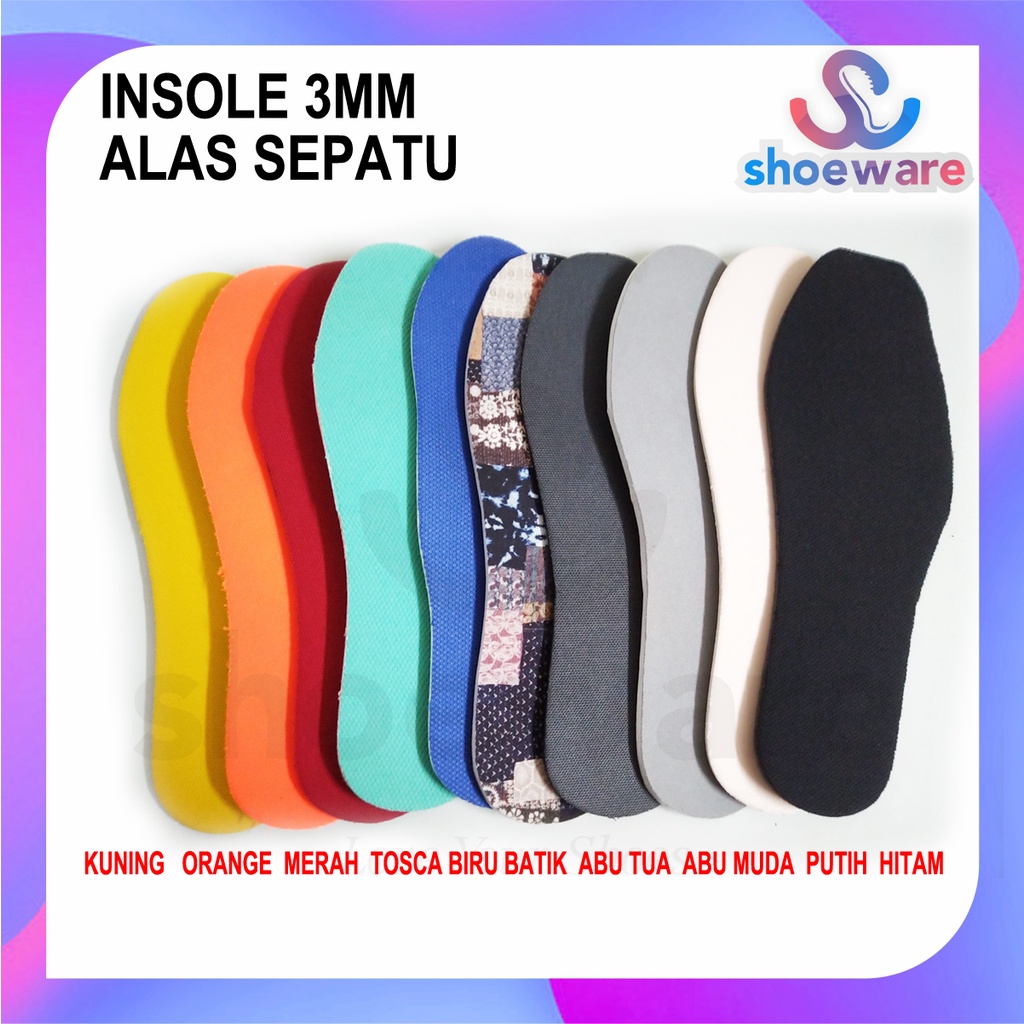 insole matras dalam sepatu/ alas sepatu sol insol warna