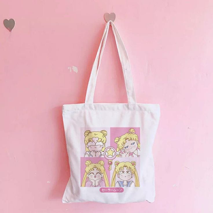 TOTEBAG WANITA MOTIF SILORMONPINK PAKAI PEREKAT/PELCRO