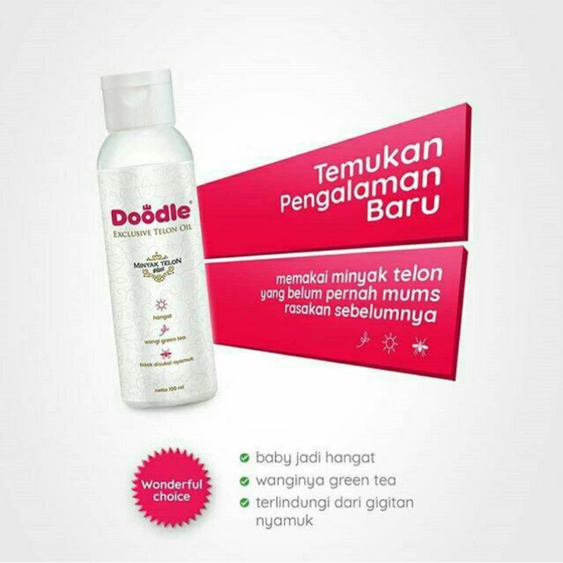 Telon Doodle, Minyak Telon Bayi Exclusive Aroma GreenTea