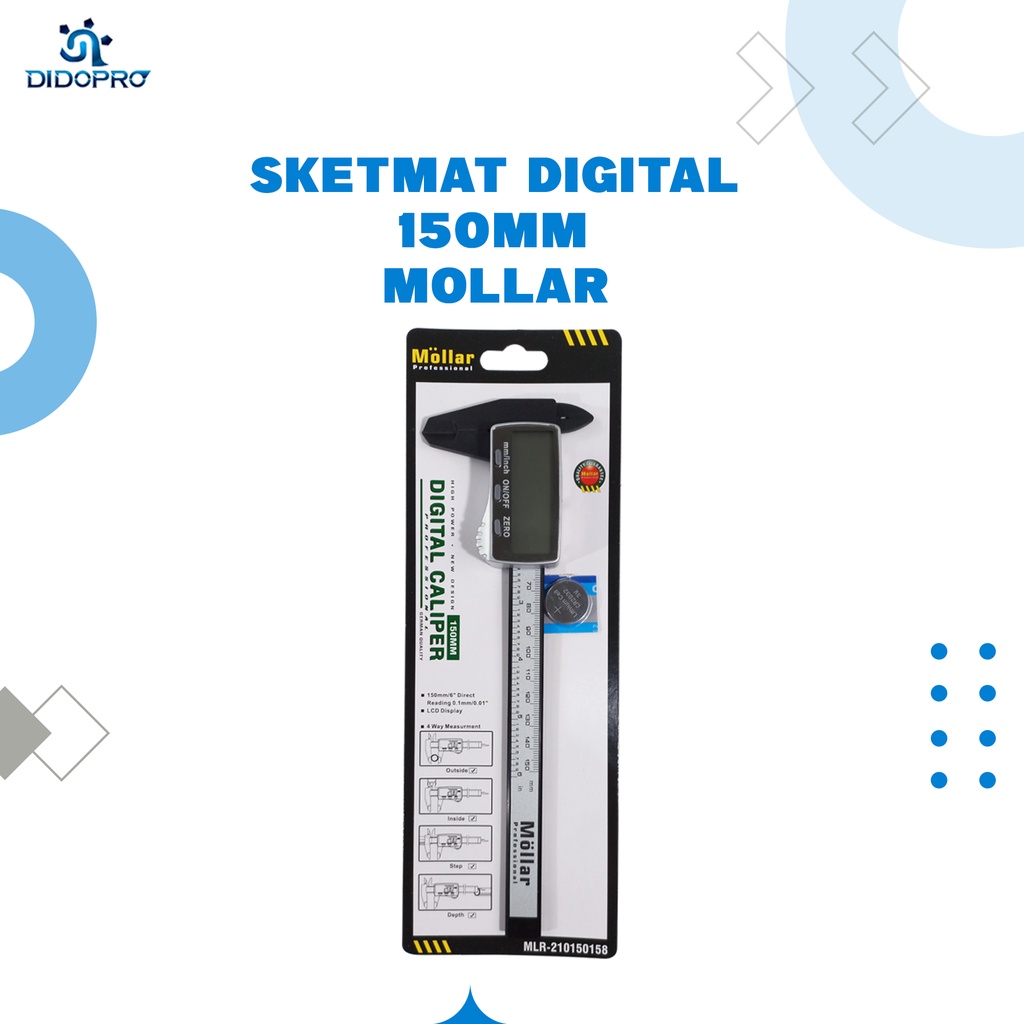 Sketmat Digital MOLLAR Carbon Fiber - Jangka Sorong Sigmat Vernier Caliper LCD Screen