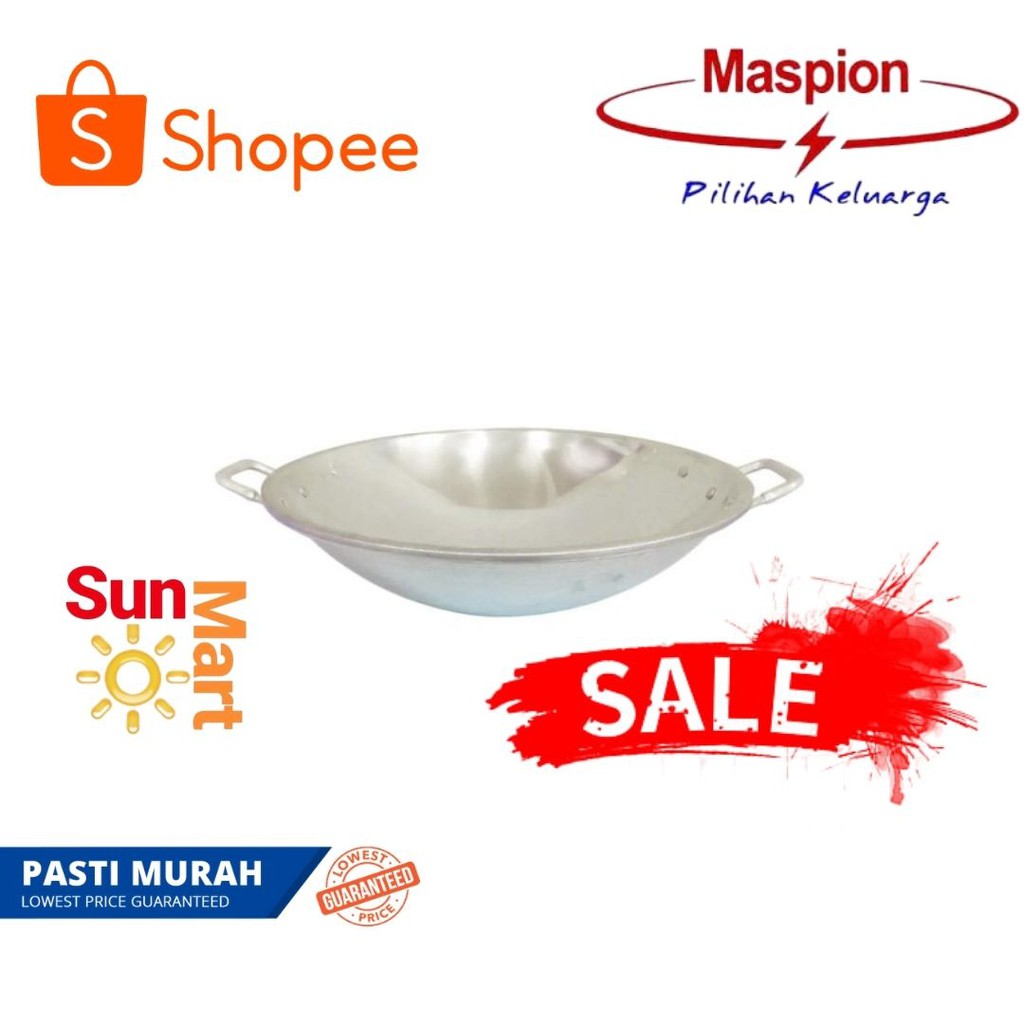 Wajan / Frying Pan Kilap Aluminium Jawa Ukuran 28 Cm