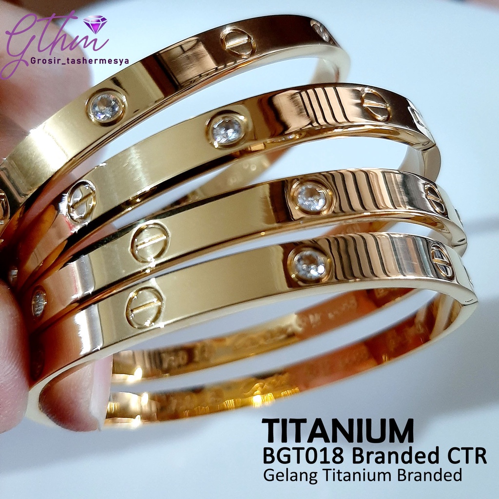 Gelang titanium cap 750 permata bgt077