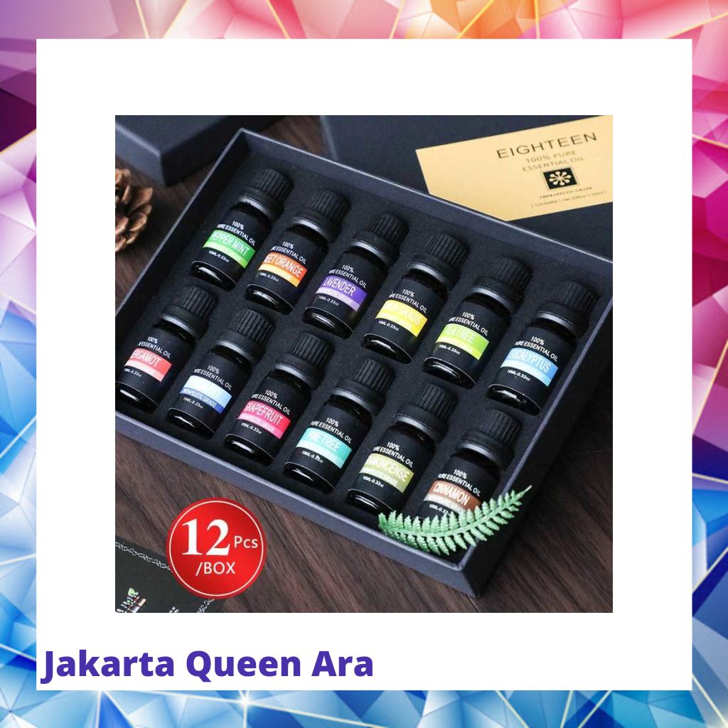 Eighteen Pure Essential Fragrance Oils Minyak Aromatherapy 10ml 6PC