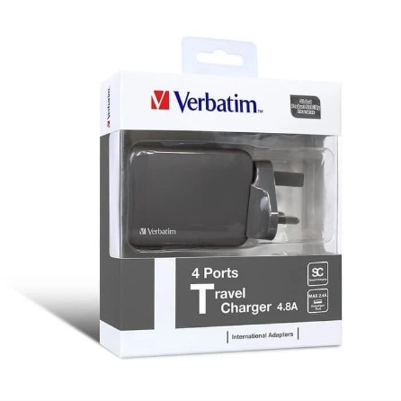 Verbatim 4-port Travel Charger (Max 4.8A) &quot;Grey&quot;