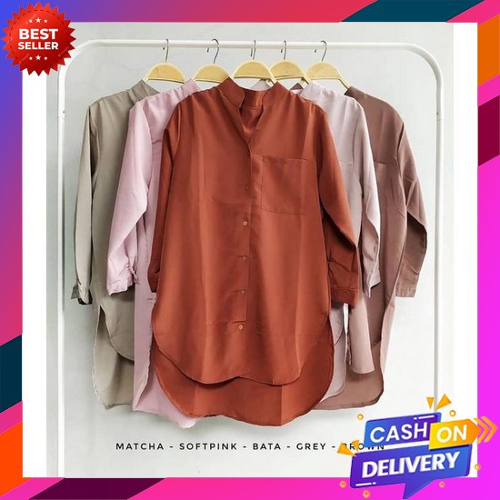 Promo Blus 2In1 Kusuka Blouse Atasan Korea Kekinian Wanita Busui Kemeja Blous Hangout Wollicrepe Pol
