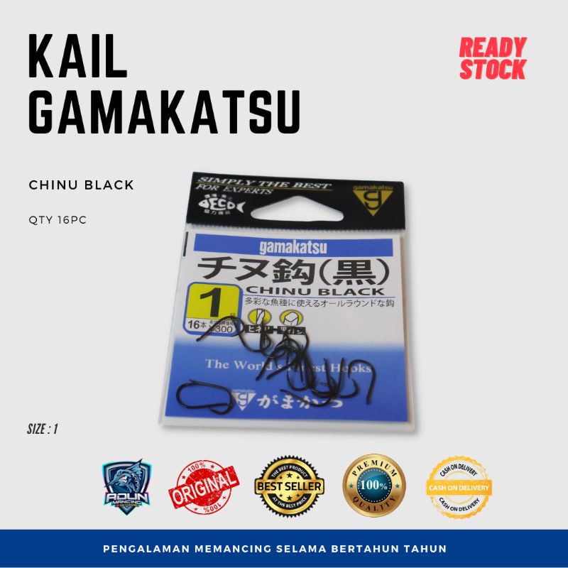 Mata Pancing Kail Gamakatsu Chinu Black no 1 Tanpa Lubang