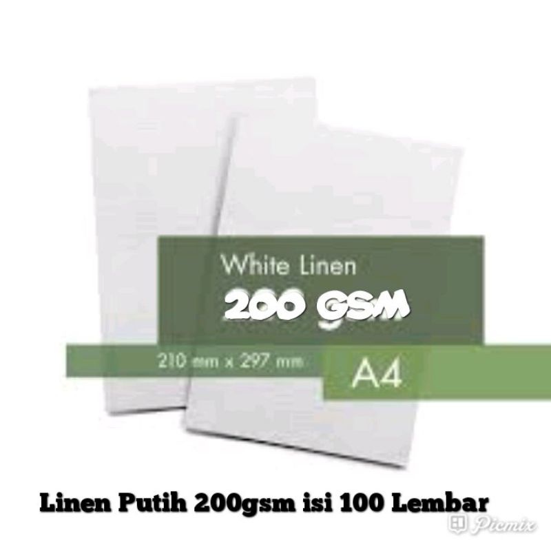 

100 Lembar Kertas Linen Putih/Cream A4/F4 200gsm