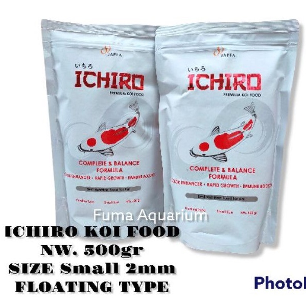 ICHIRO Premium Koi Food Complete &amp; Balance Formula 500gr Size Small 2mm  pakan ikan koi makanan koi