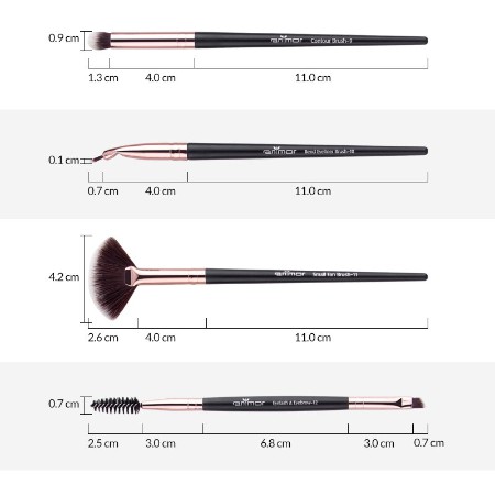 (READY &amp; ORI) Anmor Pro Make Up Brush Set 16 Pcs Available In 2 Colors Coffee And Black 0112-16K 16C