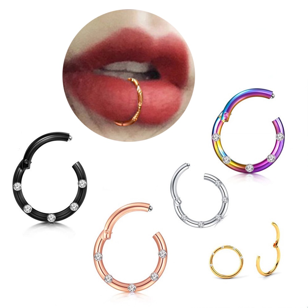 1 Pc Anting Hoop Helix Ring Klip On Hidung Bibir Telinga Palsu Untuk Pria Wanita