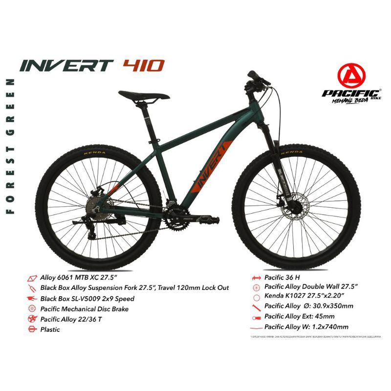 Sepeda Gunung / MTB 27.5" Pacific Invert 410
