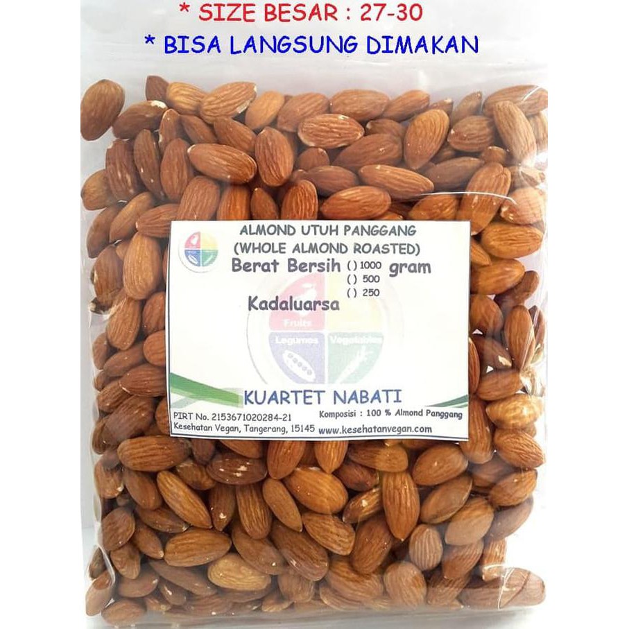 

Almond Roasted (Kacang Almond Panggang) Tanpa Cangkang Size Besar 500g