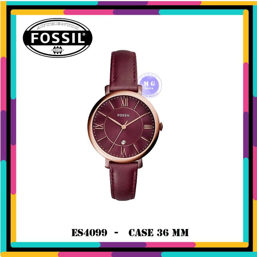 Jam Tangan Wanita Fossil Original ES4099 Jacqueline Wine Dial MURAH