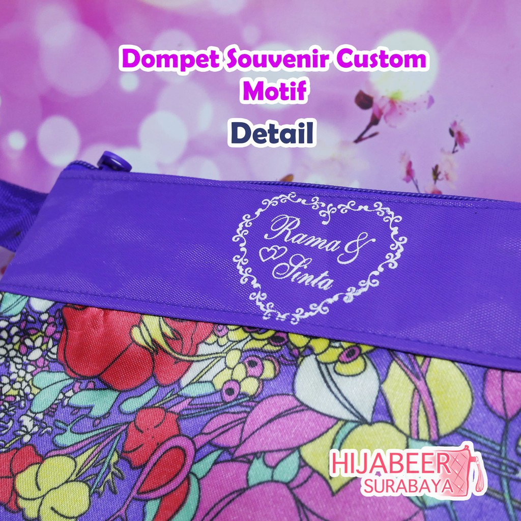 Dompet Motif Custom Souvenir / Dompet Sablon Souvenir / Dompet Kosmetik Souvenir Murah - Dompet Souvenir